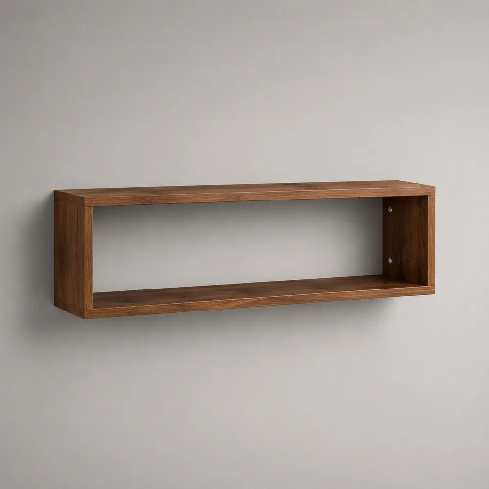 Étagère murale en MDF effet noyer avec niche ouverte horizontale 120 x 20 x 30 cm